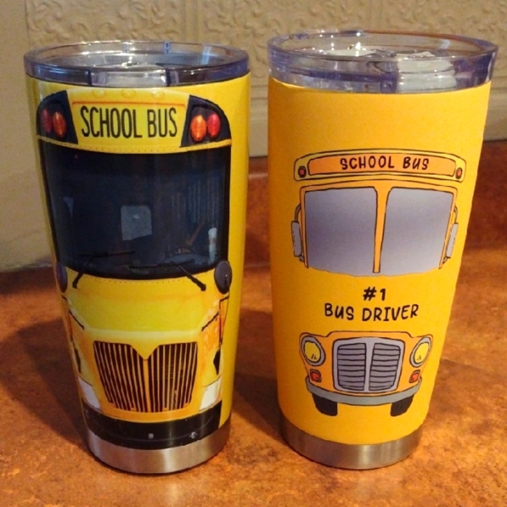 Yellow School Bus Mugs (2)
